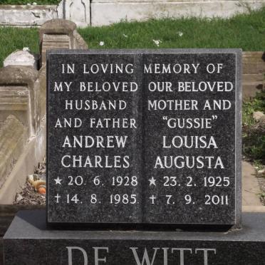 WITT Andrew Charles, de 1928-1985 &amp; Louisa Augusta 1925-2011