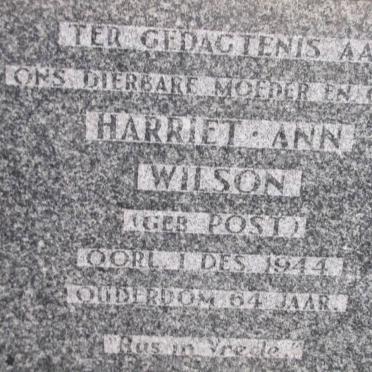 WILSON Harriet Ann nee POST -1944