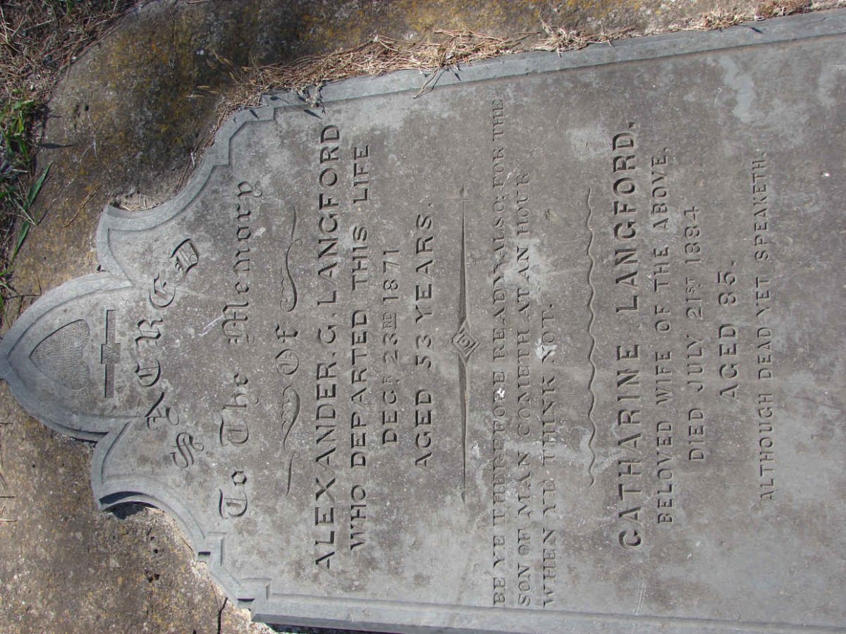 LANGFORD Alexander G. -1871 &amp; Catharine -1894