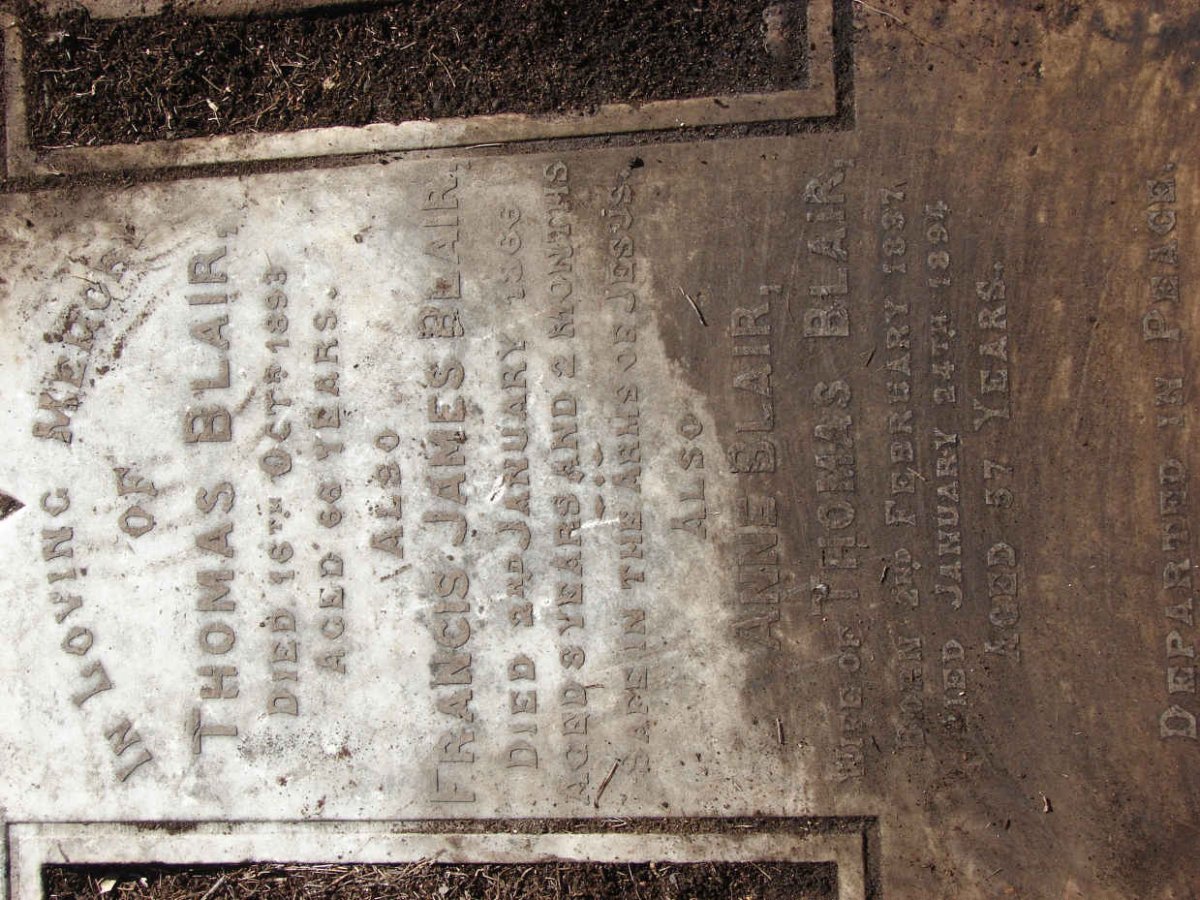BLAIR Thomas -1893 &amp; Anne 1837-1894 :: BLAIR Francis James -1866