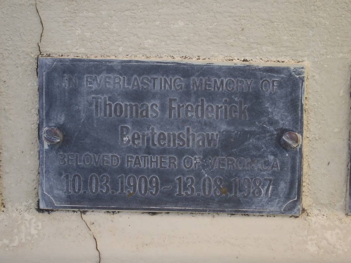 BERTENSHAW Thomas Frederick 1909-1987