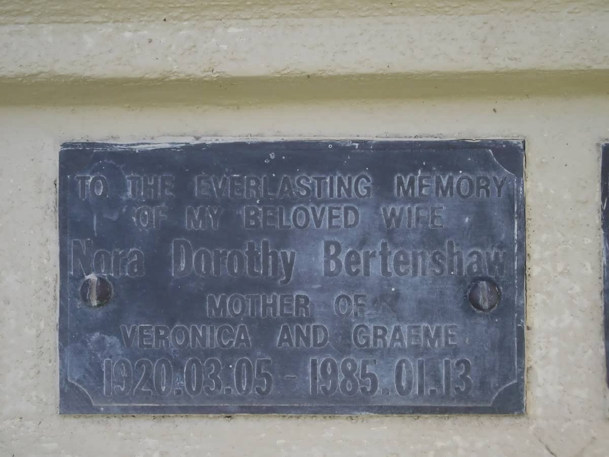 BERTENSHAW Nora Dorothy 1920-1985
