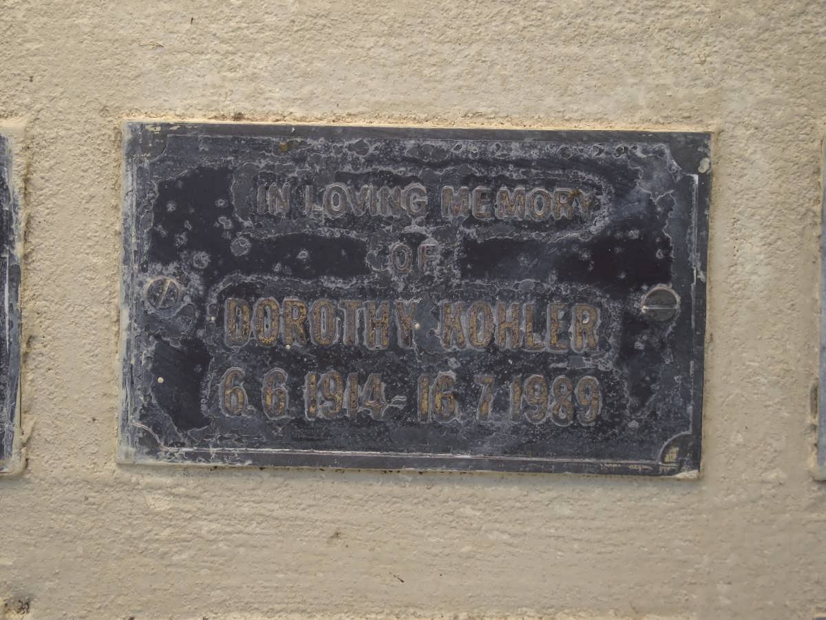 KOHLER Dorothy 1914-1989