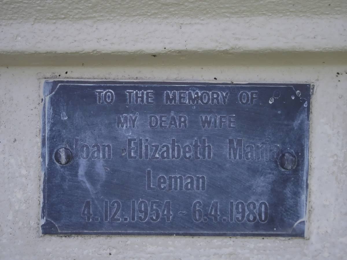 LEMAN Joan Elizabeth Maria 1954-1980