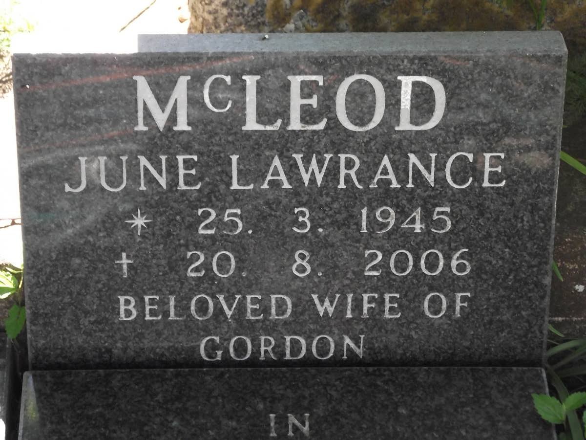 McLEOD June Lawrance 1945-2006