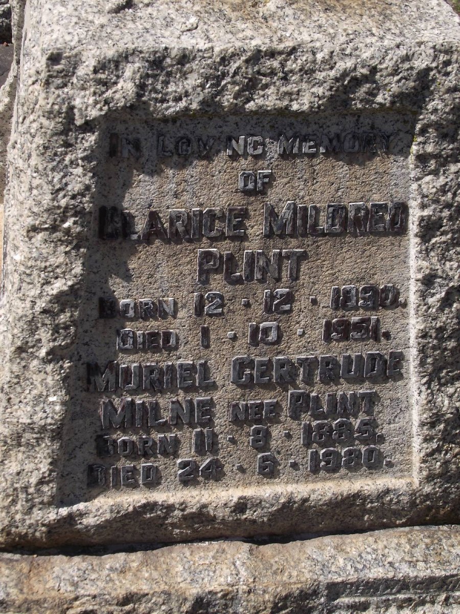 MILNE Muriel Gertrude nee PLINT 1885-1980 :: PLINT Clarice Mildred 1890-1951