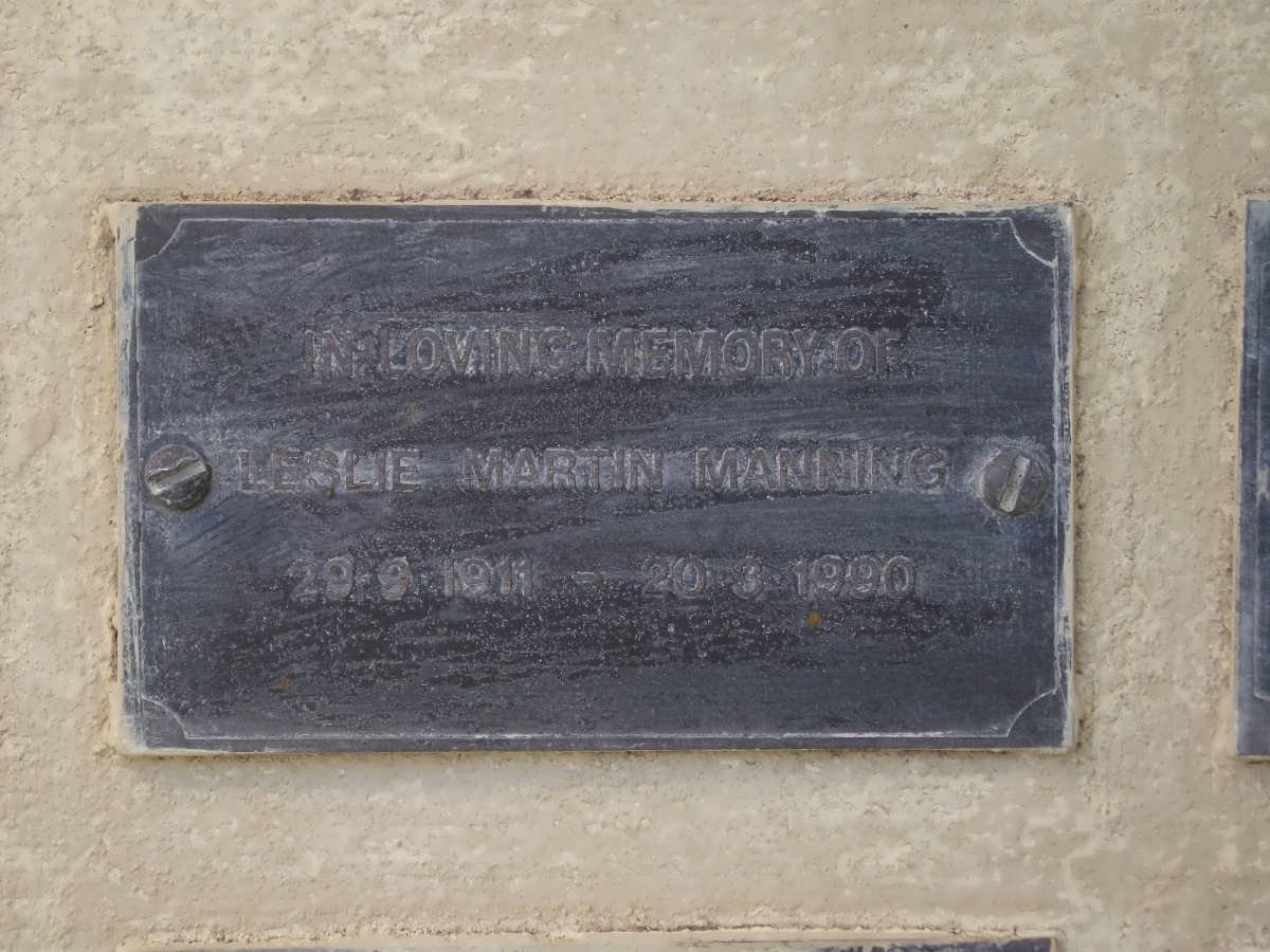 MANNING Leslie Martin 1911-1990