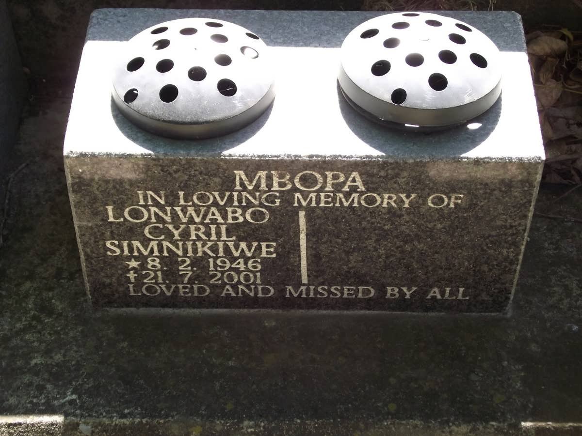 MBOPA Lonwabo Cyril Simnikiwe 1946-2001