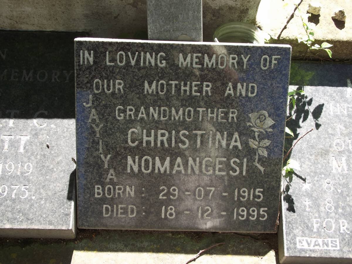 NOMANGESI Christina 1915-1995