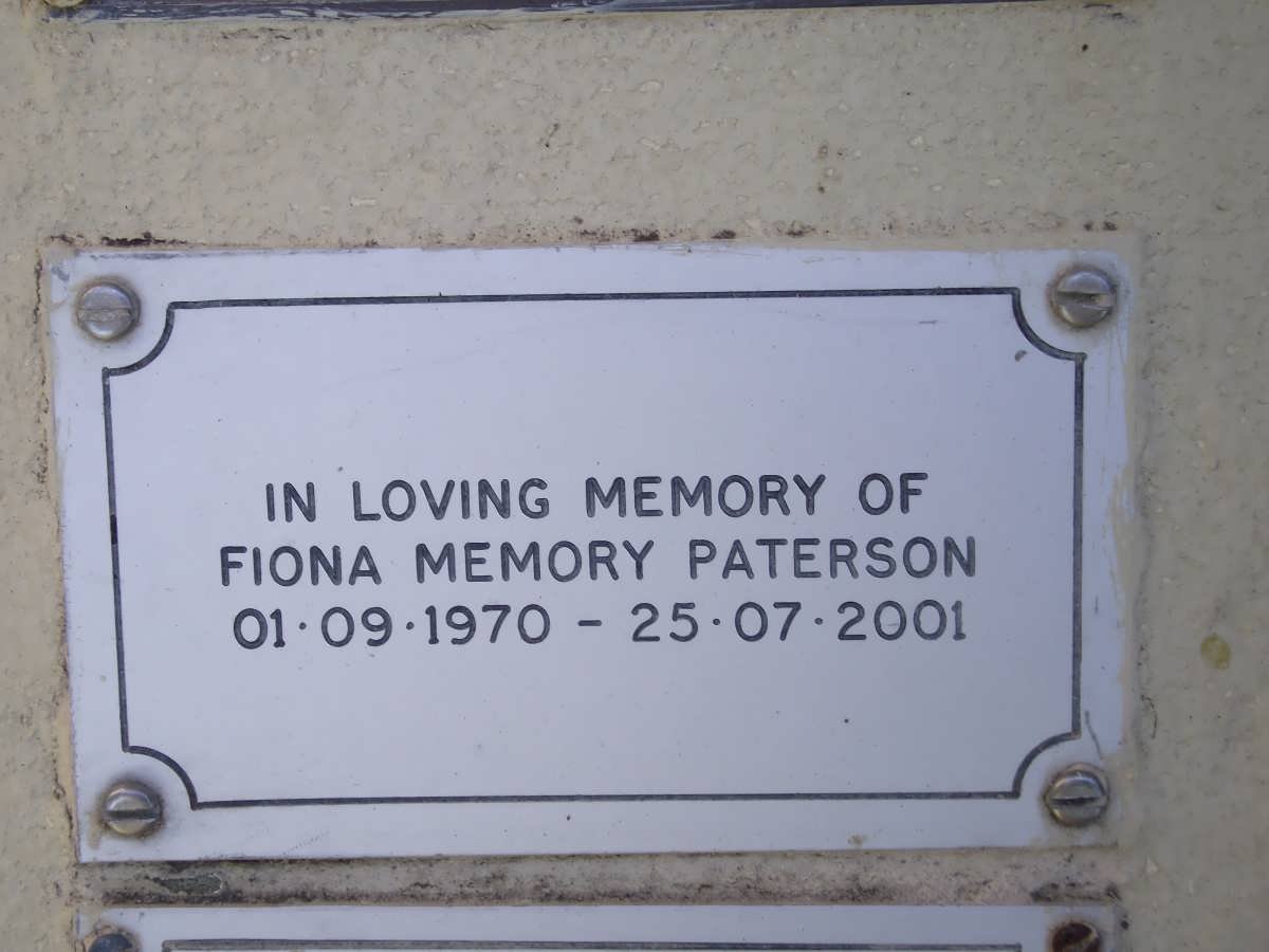 PATERSON Fiona Memory 1970-2001