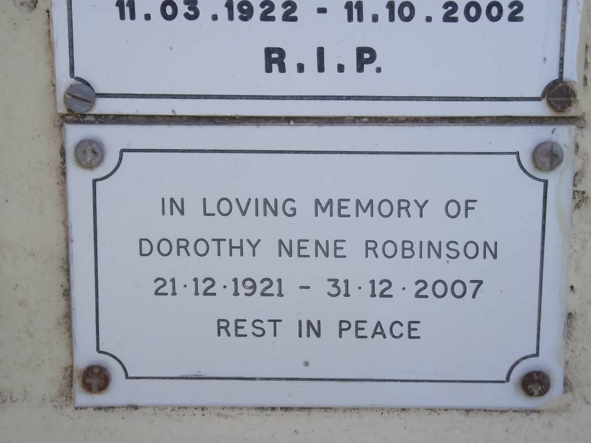 ROBINSON Dorothy Nene 1921-2007