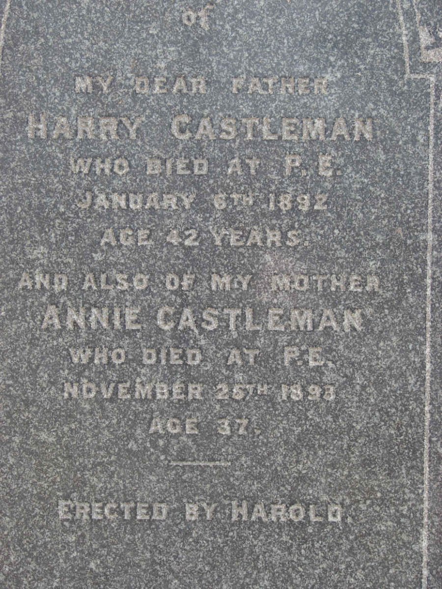 CASTLEMAN Harry -1892 &amp; Annie -1893