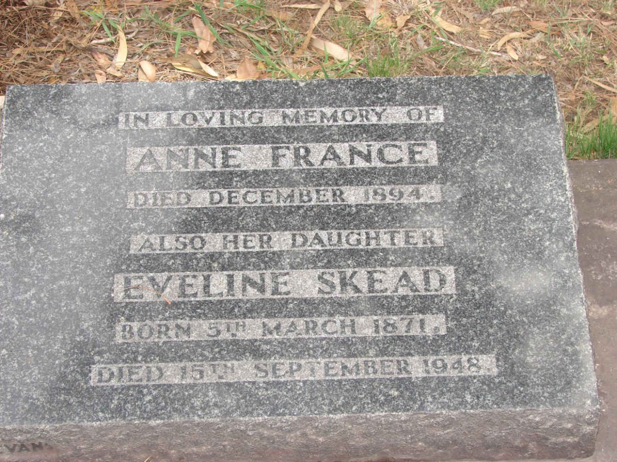 FRANCE Anne -1894 :: SKEAD Eveline 1871-1948