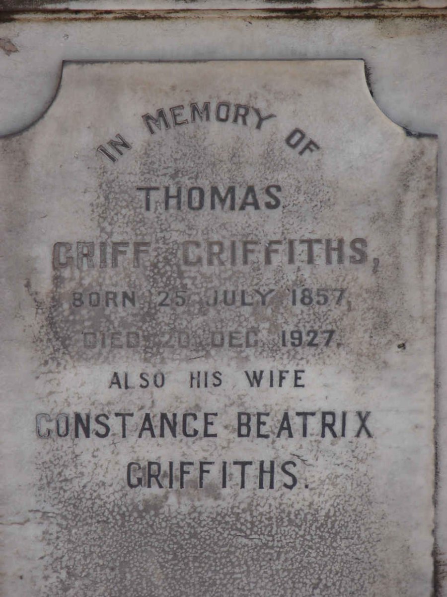 GRIFFITHS Thomas Griff 1857-1927 &amp; Constance Beatrix