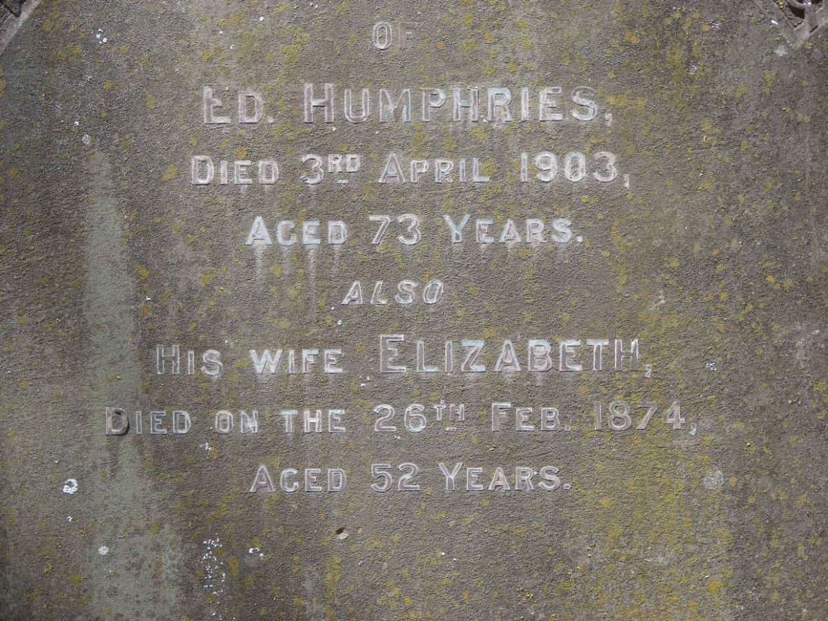 HUMPHRIES E.D. -1903 &amp; Elizabeth -1874