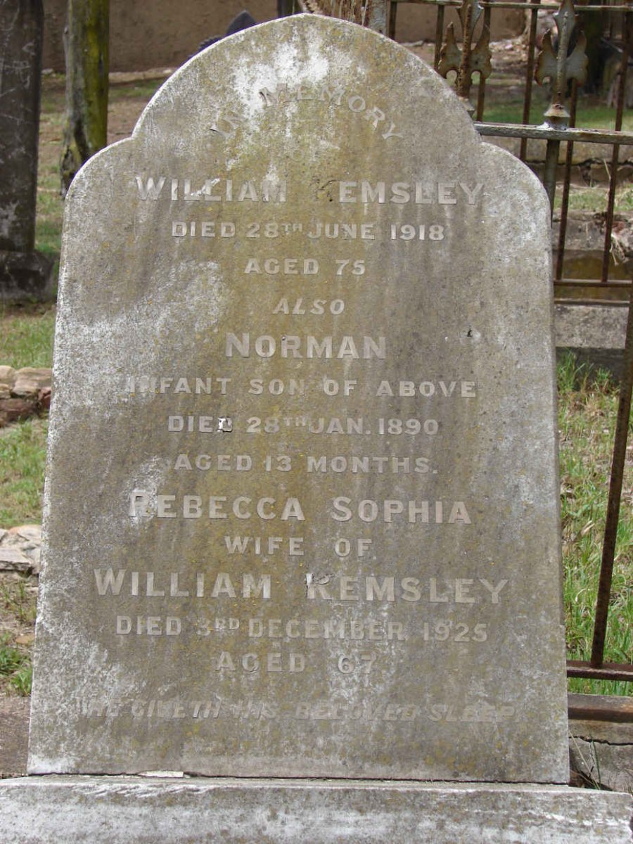KEMSLEY William -1918 :: KEMSLEY Norman -1890 :: KEMSLEY Rebecca Sophia -1925