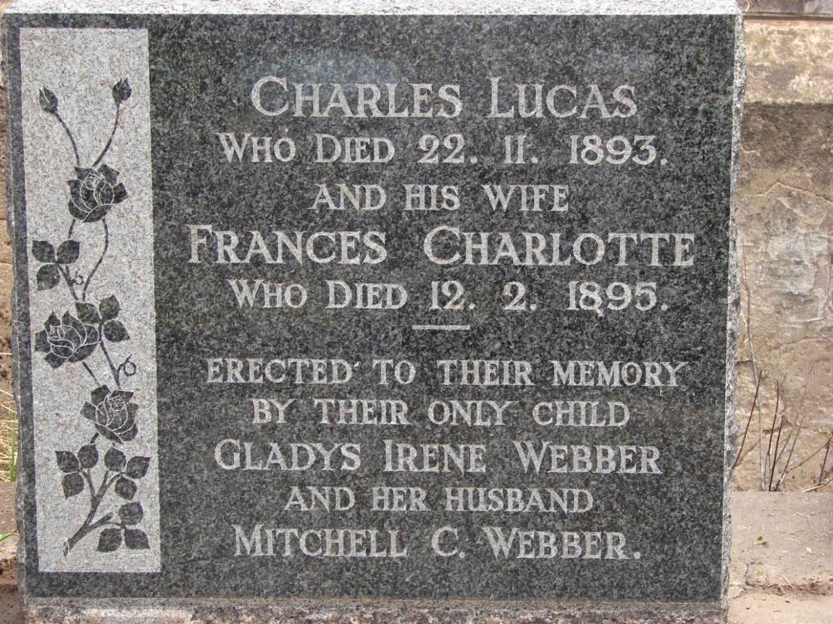LUCAS Charles -1893 &amp; Frances Charlotte -1895