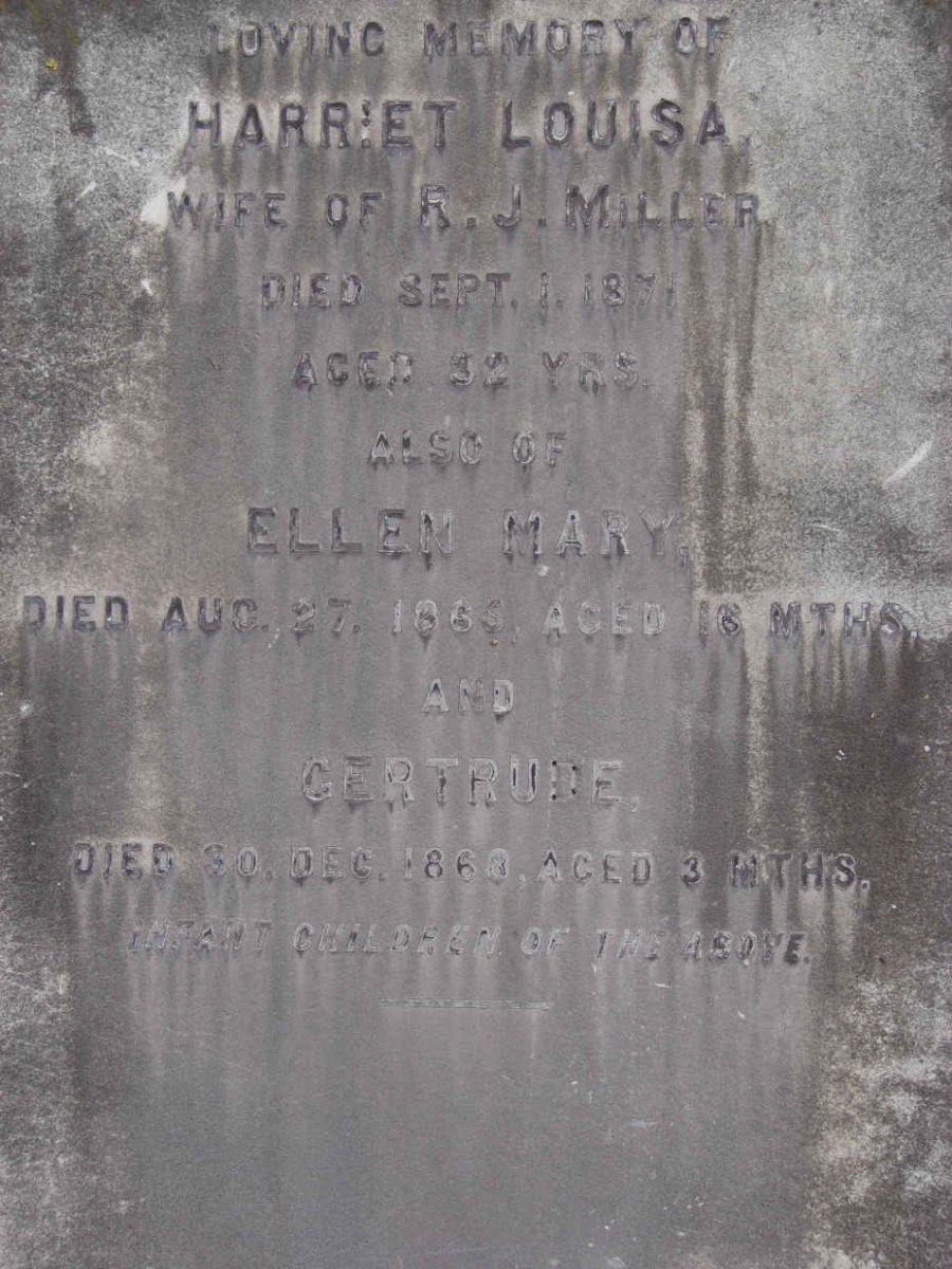 MILLER Harriet Louisa :: MILLER Ellen Mary -1865 :: MILLER Gertrude -1868