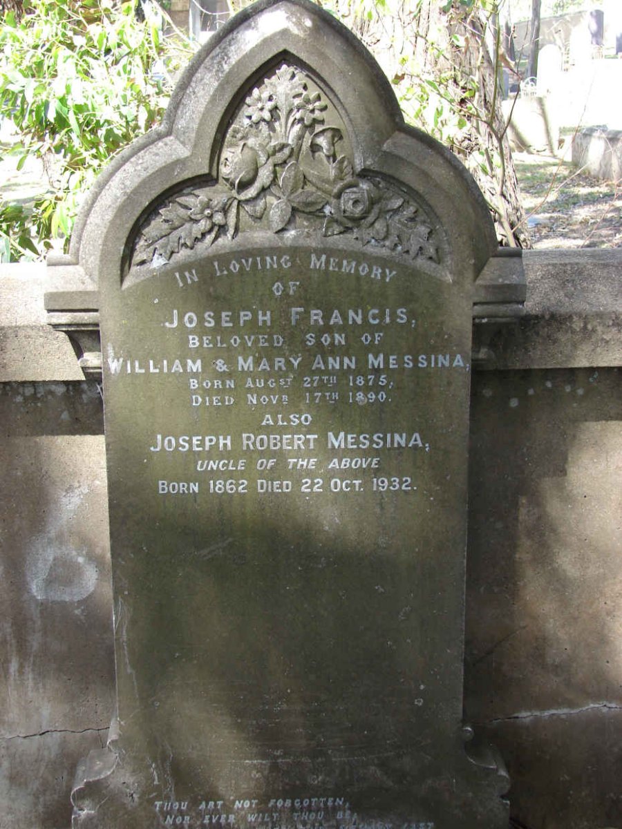 MESSINA Joseph Francis 1875-1890 :: MESSINA Joseph Robert 1862-1932