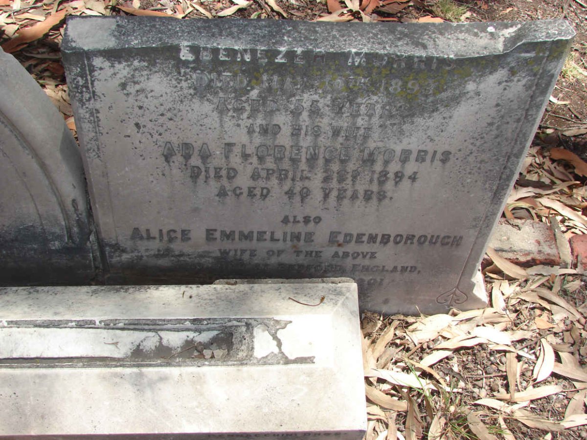 MORRIS Ebenezer -1893  &amp; Florence -1894 :: EDENBOROUGH Alice Emmeline -1901
