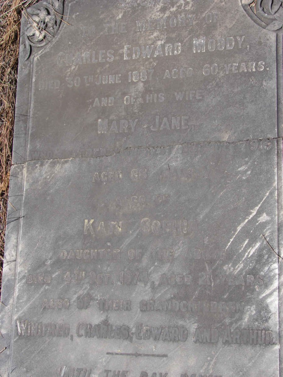 MOODY Charles Edward -1887 &amp; Mary Jane -191? :: MOODY Kate Sophia -1874