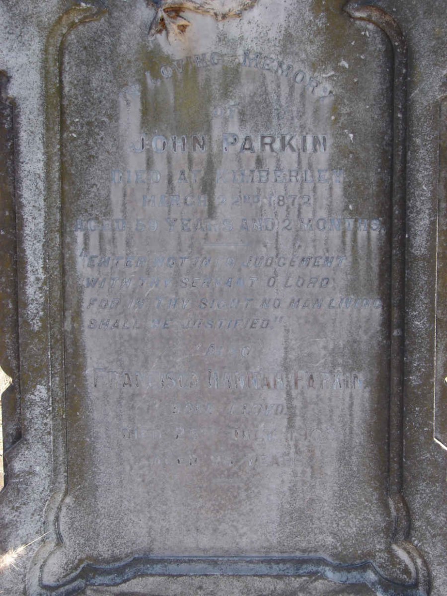 PARKIN John -1872 :: PARKIN Francisca Hannah -1908