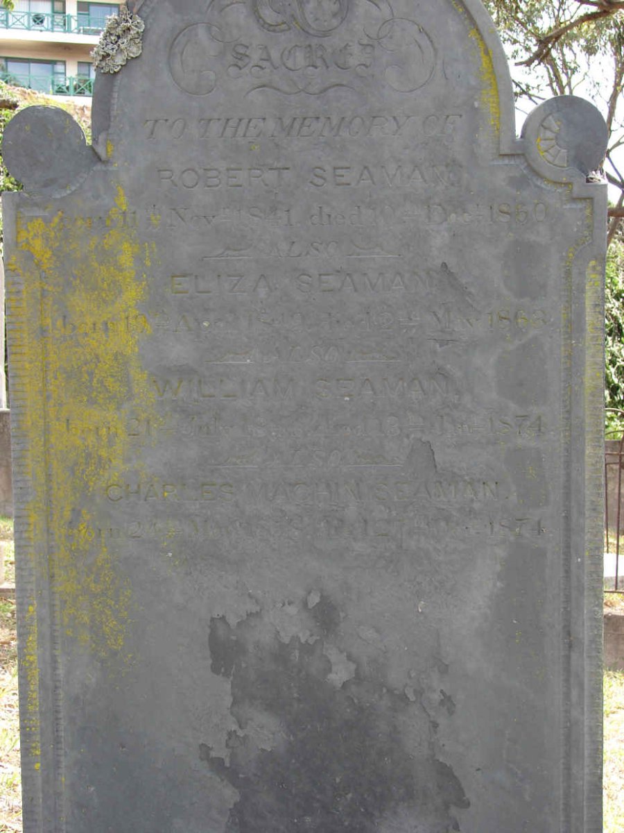 SEAMAN Robert 1841-1860 :: SEAMAN Eliza 1849-1863 :: SEAMAN William :: SEAMAN Charles Machin 1858-1874