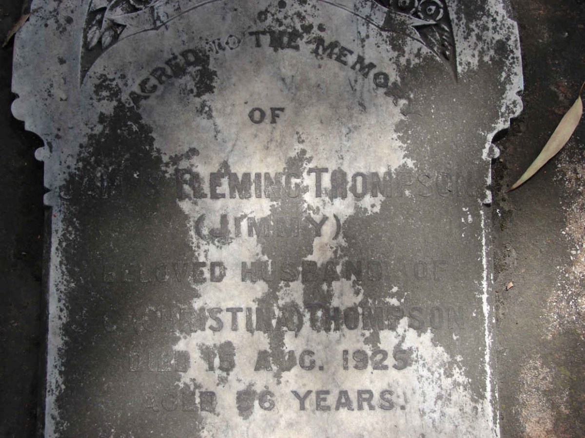THOMPSON James Fleming -1928 &amp; J. Christina -1957