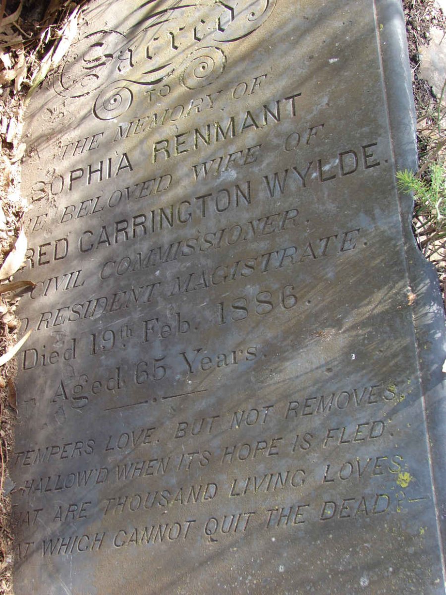 WYLDE Sophia nee RENMANT -1886