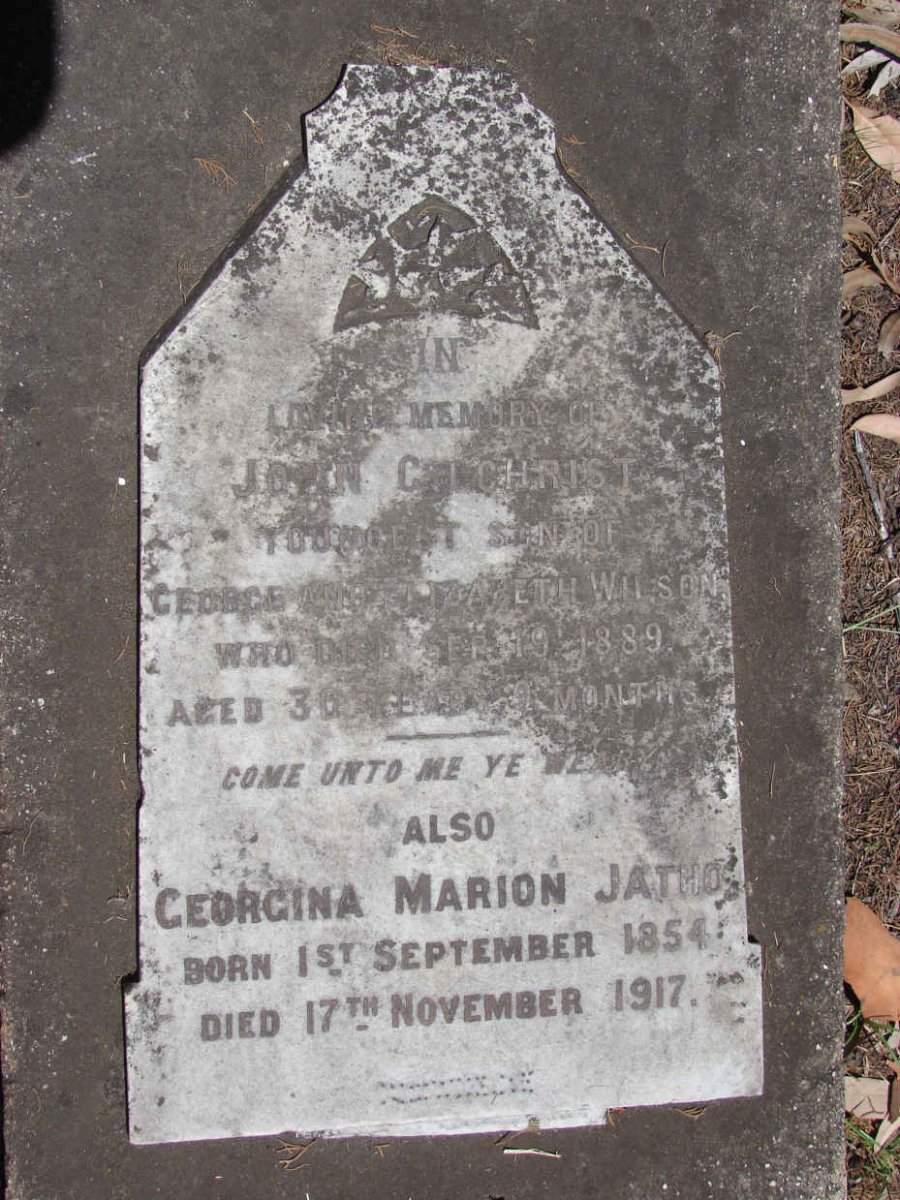 WILSON John Gilchrist -1889 :: JATHO Georgina Marion 1854-1917
