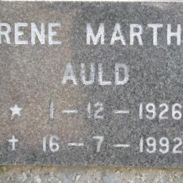 AULD Irene Martha 1926-1992