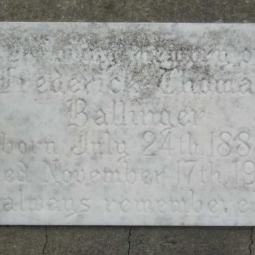 BALLINGER Frederick Thomas 1888-1962