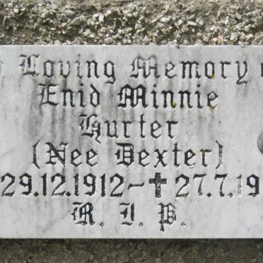 HURTER Enid Minnie nee DEXTER 1912-1976