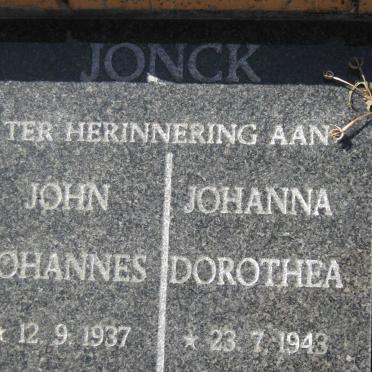 JONCK John Johannes 1937-1997 &amp; Johanna Dorothea 1943-2002