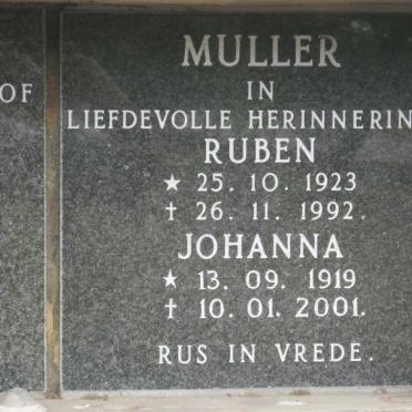MULLER Ruben 1923-1992 &amp; Johanna 1919-2001