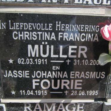 MULLER Christina Francina 1911-200? :: FOURIE Jassie Johanna Erasmus 1915-1995