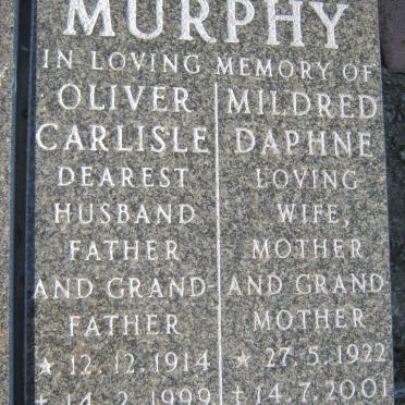MURPHY Oliver Carlisle 1914-1999 &amp; Mildred Daphne 1922-2001