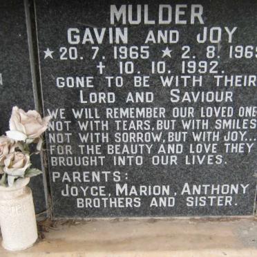 MULDER Gavin 1992 :: MULDER Joy 1969-1992
