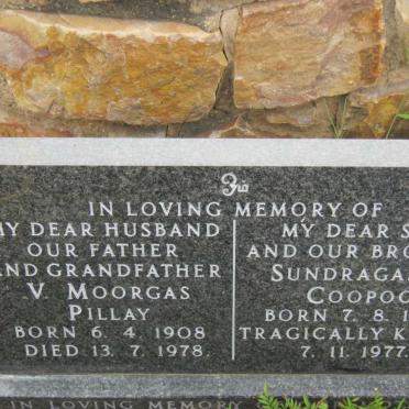 PILLAY V. Moorgas 1908-1978 :: COOPOO Sundragasen  1955-1977