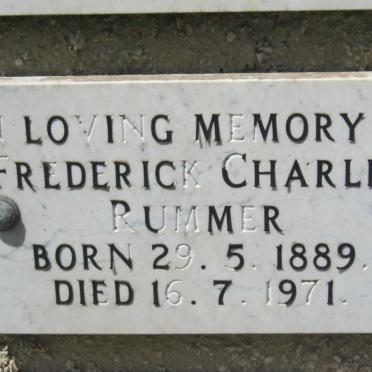 RUMMER Frederick Charles 1889-1971