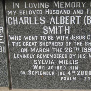SMITH Charles Albert -1991 &amp; Sylvis Millis -2000
