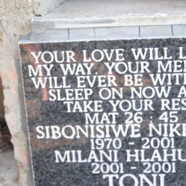 TONI Sibonisiwe Nikelwa 1970-2001 :: TONI Milani Hlahumi 2001-2001