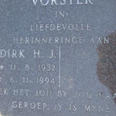 VORSTER Dirk H.J. 1932-1994