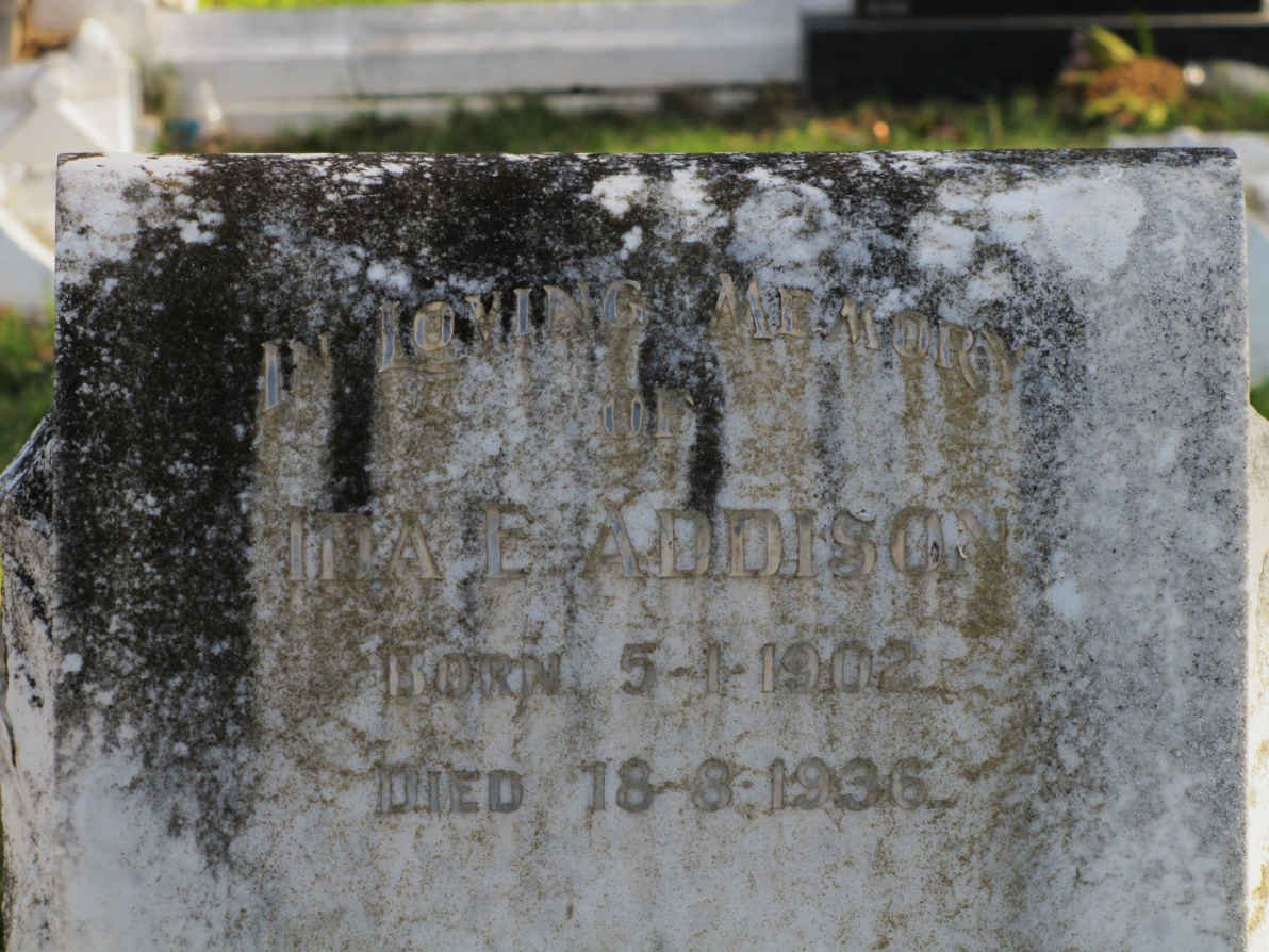 ADDISON Ida E. 1902-1936