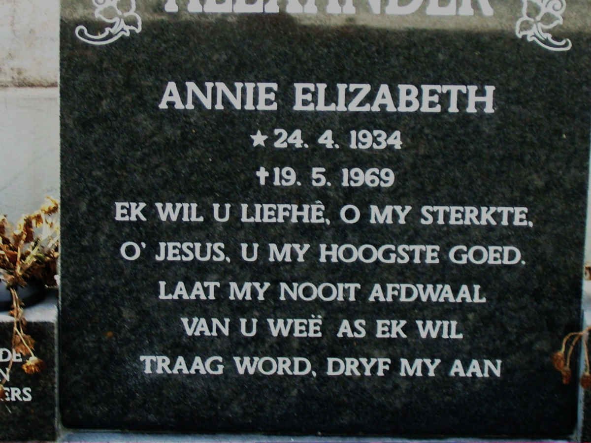 ALEXANDER Annie Elizabeth 1934-1969
