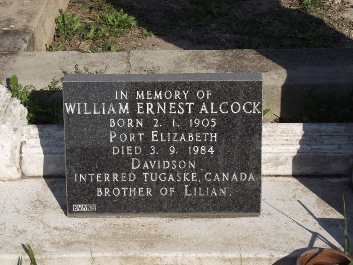 ALCOCK William Ernest 1905-1984