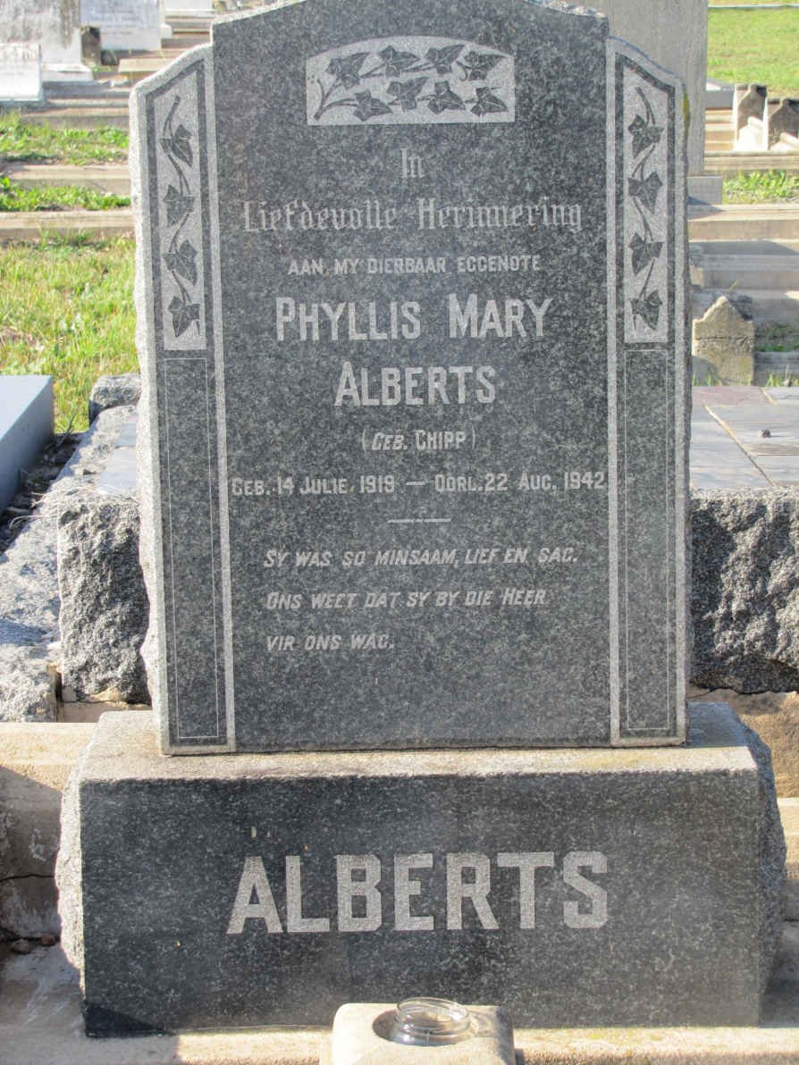 ALBERTS - Phyllis Mary nee CHIPP 1919-1942