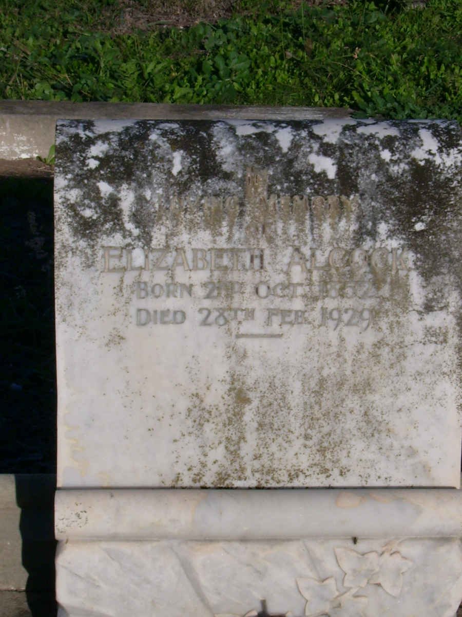 ALCOCK Elizabeth 1852-1929