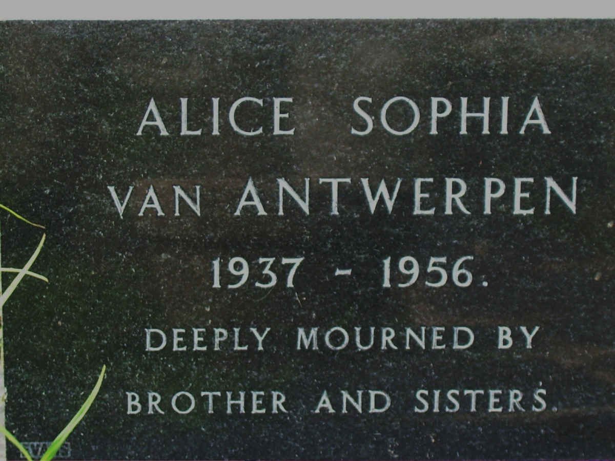 ANTWERPEN Alice Sophia, van 1937-1956