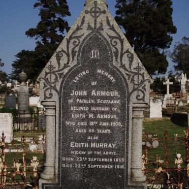 ARMOUR John -1908 &amp; Edith Murray 1859-1910